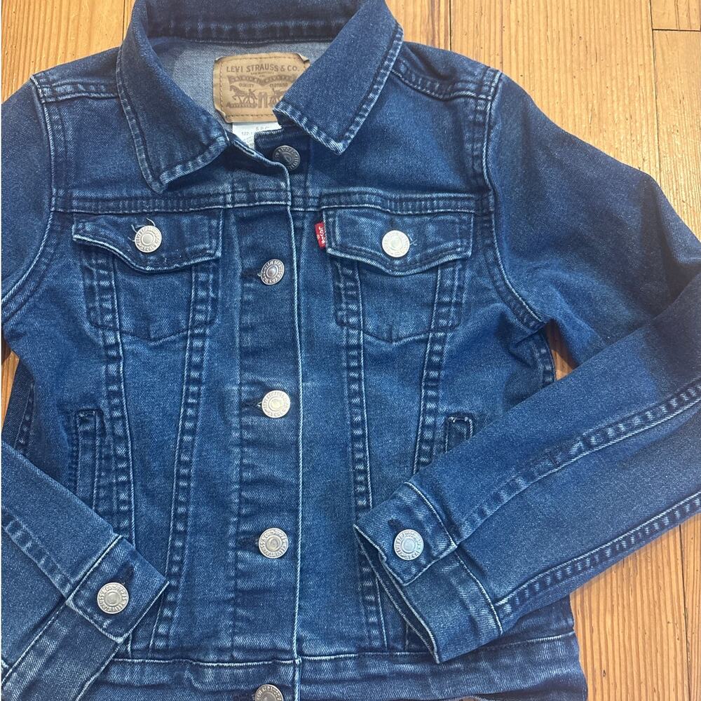 Levi Strauss & Co dark‎ wash denim girls button jacket SIZE S - Picture 2 of 4